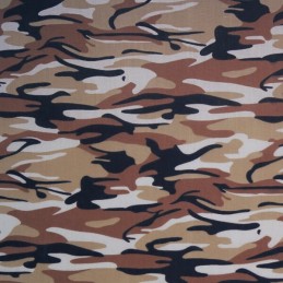 Brown Desert Polycotton Fabric Camouflage 