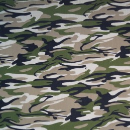 Green Jungle Polycotton Fabric Camouflage 