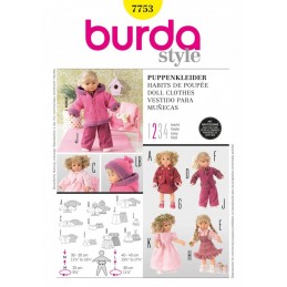 Burda Outdoor Dolls Clothes Accessories Fabric Sewing Pattern 7753