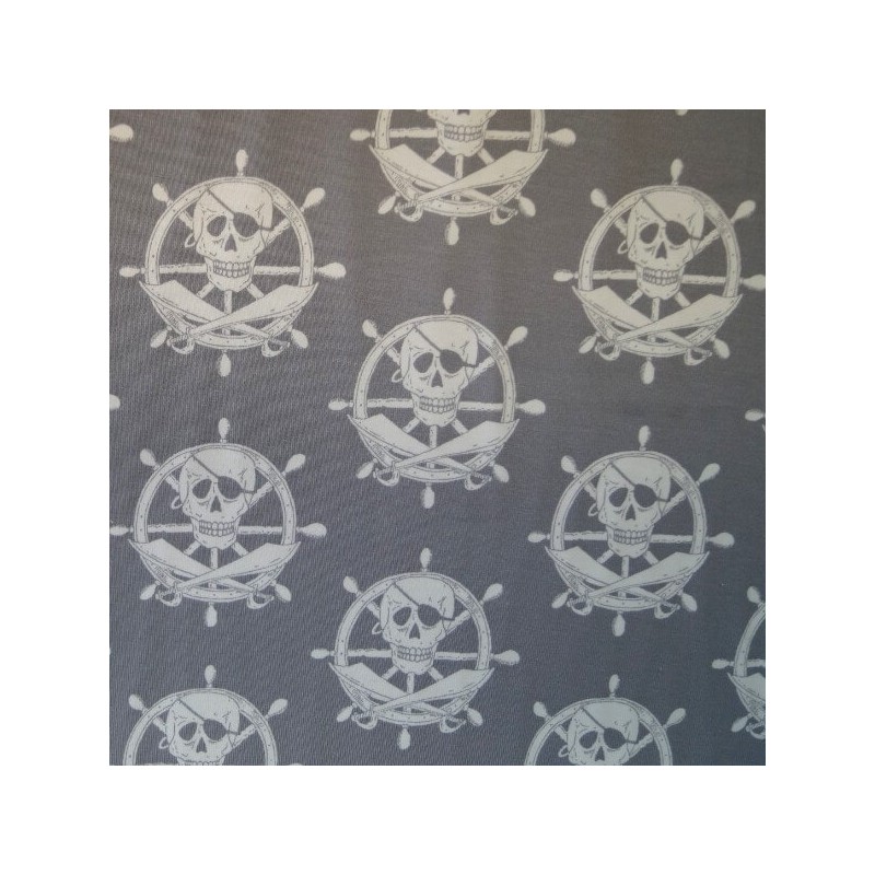 Kings Of The Sea Skull & Crossbones On Helms Cotton Elastane Jersey Fabric (P)