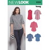 New Look Sewing Pattern 6394 Misses' Button Front Tops Shirts Blouses