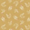 100% Cotton Fabric Makower Home Grown Chickens Strutting About The Farm Hens