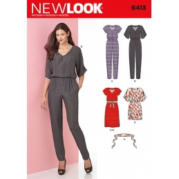 New Look Misses' Jumpsuit and Dress in Two Lengths Sewing Pattern 6413