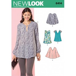 New Look Misses' Tunic and Top with Neckline Variations Sewing Pattern 6414