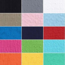 Plain Solid Coloured Cotton Dobby Fabric Dressmaking (135cm Wide) (JL)