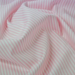 Pink 100% Cotton Poplin Fabric Rose & Hubble 3mm Candy Stripes