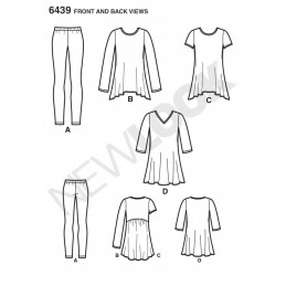 New Look Misses' Knit Tunics with Leggings Sewing Pattern 6439