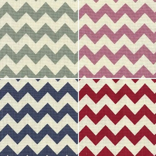 Pink 8mm Chevrons Stripes Lines Linen Look Cotton Fabric Patchwork