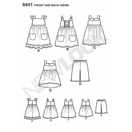 New Look Toddlers' Easy Dresses, Top and Cropped Pants Sewing Pattern 6441