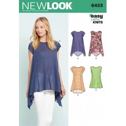 New Look Misses' Easy Casual Knit Tops Sewing Pattern 6453
