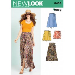 New Look Misses' Easy Wrap Skirts in Four Lengths Sewing Pattern 6456