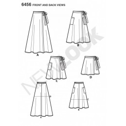 New Look Misses' Easy Wrap Skirts in Four Lengths Sewing Pattern 6456