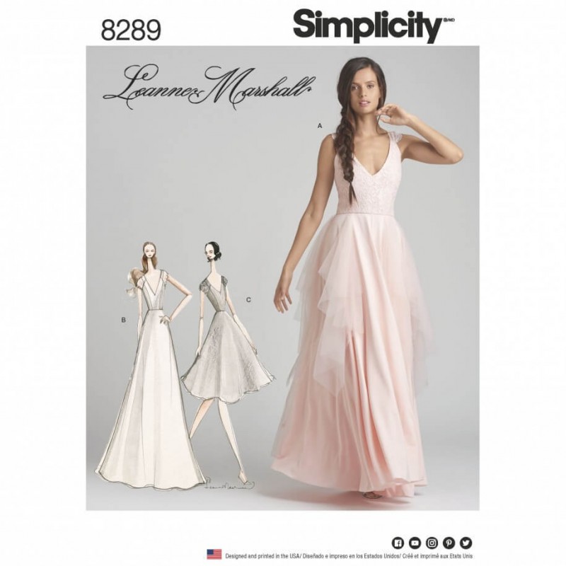Misses' Special Occasion Dresses Bridal Formal Simplicity Sewing Pattern 8289