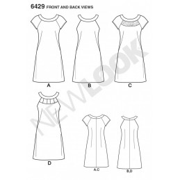 New Look Misses' Dresses With Neckline & Sleeve Variations Sewing Pattern 6429