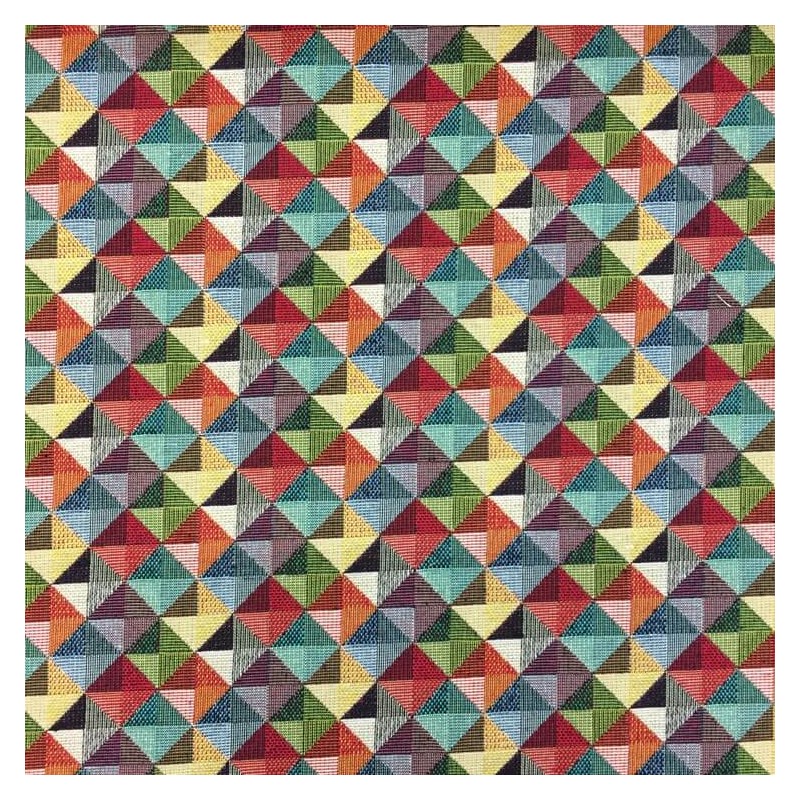 New World Mini Geometric Pyramids Tapestry 80% Cotton 20% Polyester Fabric 140cm