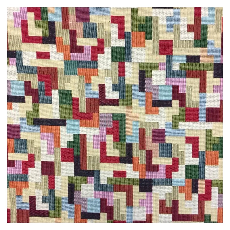 New World Interlocking Shapes Tapestry 80% Cotton 20% Polyester Fabric 140cm
