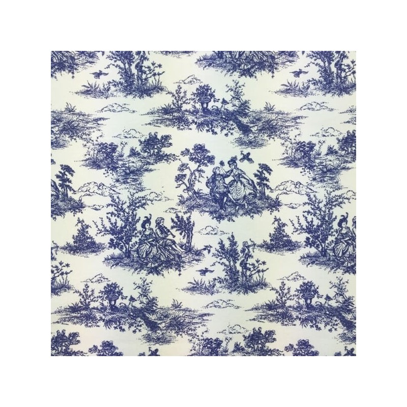 Toile Victorian Days Cotton Linen Look Upholstery Panama Fabric