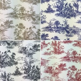 Toile Victorian Days Cotton Linen Look Upholstery Panama Fabric