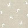 Cotton Rich Linen Look Fabric Leaping Stags Deer Upholstery 140cm Wide