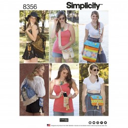 Festival Bags in Four Sizes Rucksack Satchel Simplicity Sewing Pattern 8356