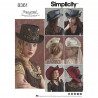 Simplicity Sewing Pattern 8361 Costume Vintage Steampunk Hats in Three Sizes