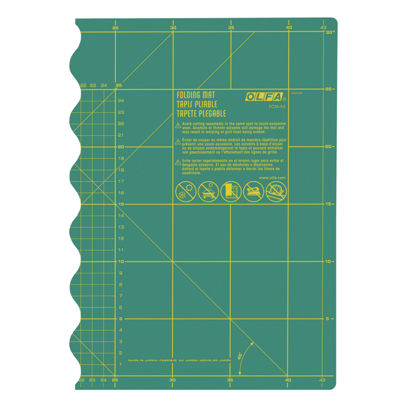 Olfa Foldable Medium Cutting Mat 12 x 18 Inches / 30 x 45cm A3 Size