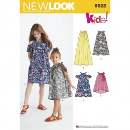 New Look Child's and Girls' Dresses and Top Sewing Pattern 6522