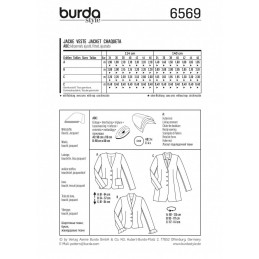 Burda Misses Blazers and Jackets Smart Casual Workwear Sewing Pattern 6569