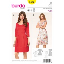 Burda Misses Panel Shaping Knee Length Dress Sewing Pattern 6577