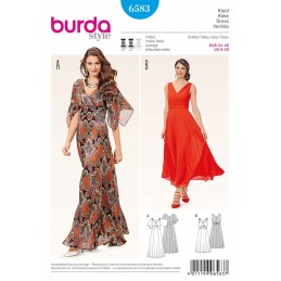 Burda Misses Summer Evening Maxi or Midi Dress Sewing Pattern 6583
