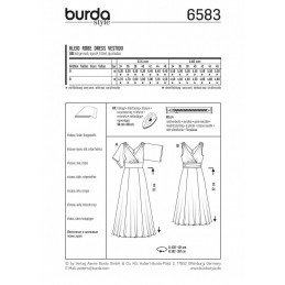 Burda Misses Summer Evening Maxi or Midi Dress Sewing Pattern 6583