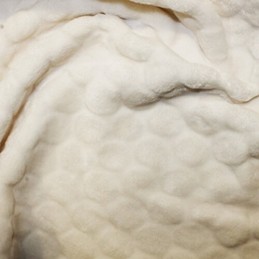 Ivory Bubble Fleece Fabric Honeycombe Double Sided Cuddle Soft 