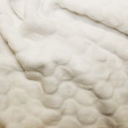 White Bubble Fleece Fabric Honeycombe Double Sided Cuddle Soft 