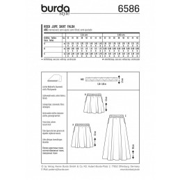 Burda Young Super Easy Mini, Midi or Maxi Skirt Sewing Pattern 6586