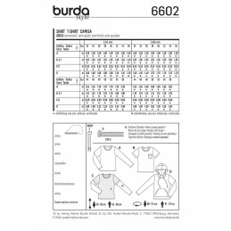 Burda Young Hooded Top T-Shirt Unisex Dress Sewing Pattern 6602