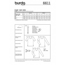 Burda Style All Seasons Sleek Top Shirt Dress Sewing Pattern 6611