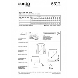 Burda Style Flared Skirt Check Plaid Dress Sewing Pattern 6612