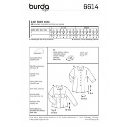 Burda Style Classic Shirt Blouse Dress Sewing Pattern 6614