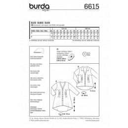 Burda Style V-Neck Lightweight Blouse Dress Sewing Pattern 6615