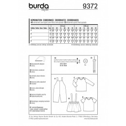 Burda Kids Coordinates Pinafore Style Skirt Dress Sewing Pattern 9372
