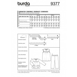 Burda Kids Coordinates Yoke Blouse Trousers  Dress Sewing Pattern 9377