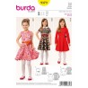 Burda Sewing Pattern 9379 Kids Bell Shaped Skirt Checked Girls Dress