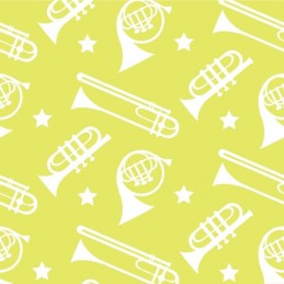 The Sound Of Music Big Brass Band Instrument 100% Cotton Fabric (Fabric Freedom)