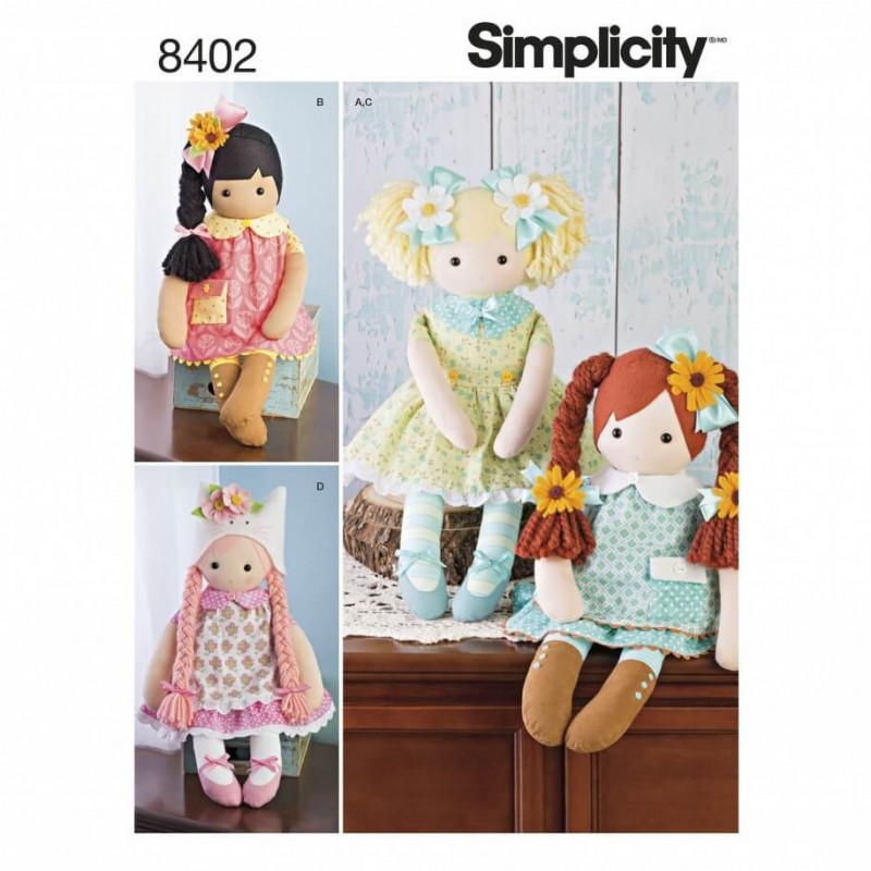 Stuffed Dolls Clothes Elaine Heigl Dress Simplicity Sewing Pattern 8402
