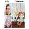 Simplicity Stuffed Dolls Clothes Elaine Heigl Dress Sewing Pattern 8402