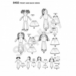 Stuffed Dolls Clothes Elaine Heigl Dress Simplicity Sewing Pattern 8402