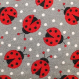 Spotty Dotty Ladybirds Insects Polka Dots Polar Fleece Anti Pil Fabric
