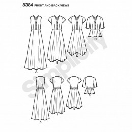 Misses' Shirt Dress and Top Handkerchief Hem Simplicity Sewing Pattern 8384