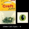 The Craft Factory Cat Eyes Pack Of 6 12mm