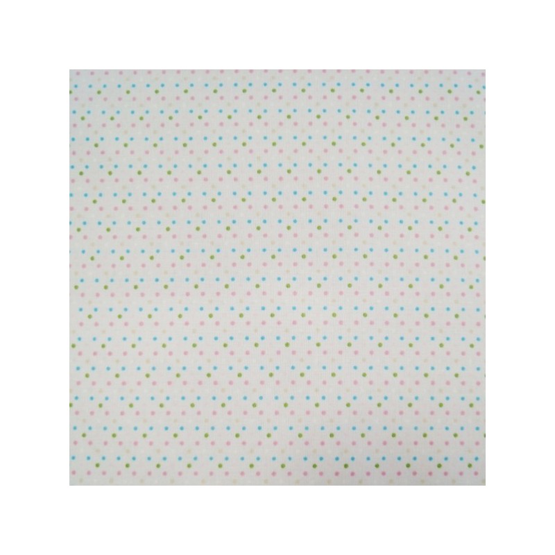 Multi Coloured Small Spotty Dots In Lines 100% Cotton Fabric (Fabric Freedom)